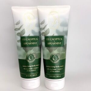 Bath & Body Works Eucalyptus Spearmint Body Wash 2 Pack Aromatherapy 10oz NEW